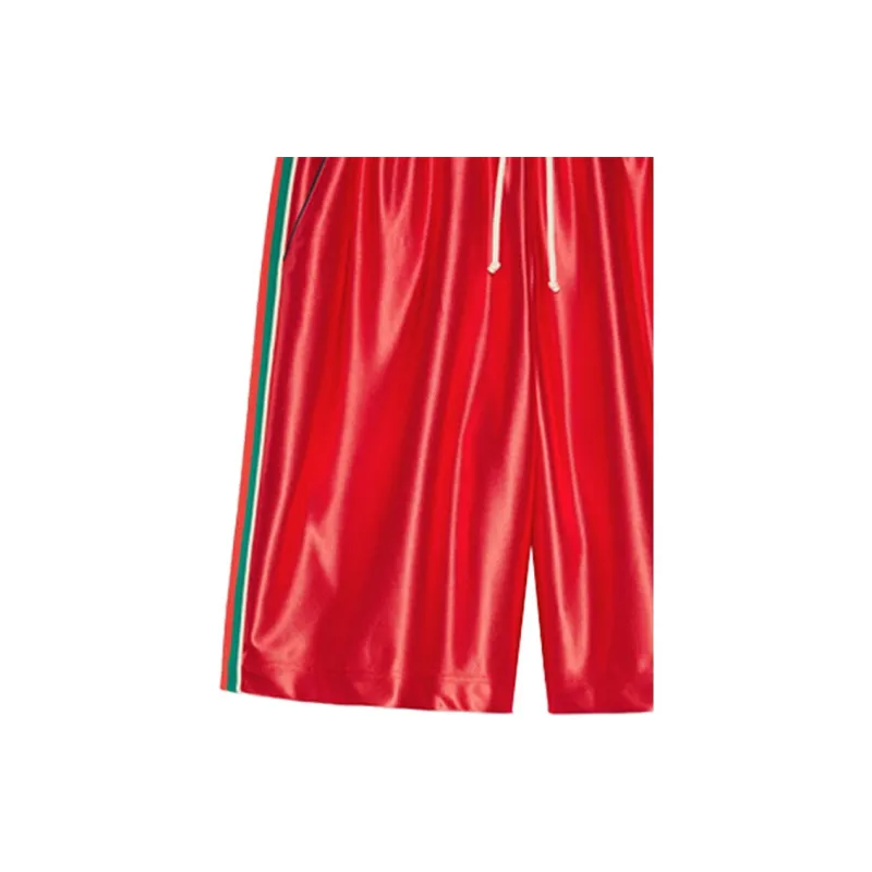 GUCCI Shiny Jersey Shorts With Web-5