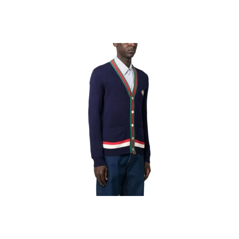 GUCCI Web stripe Button up Cardigan-5