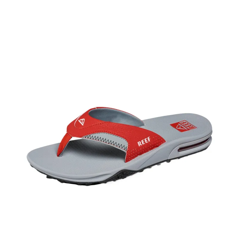 REEF Slip-Resistant Flip Flops Men's Gray Red-2