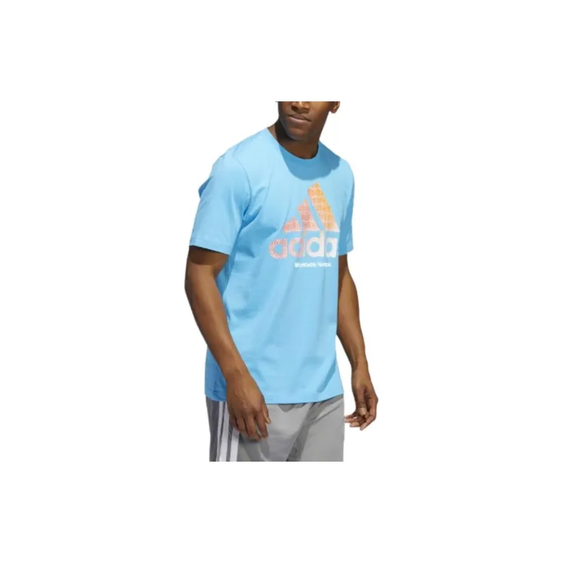 Adidas T Shirts Men Sky Blue-2