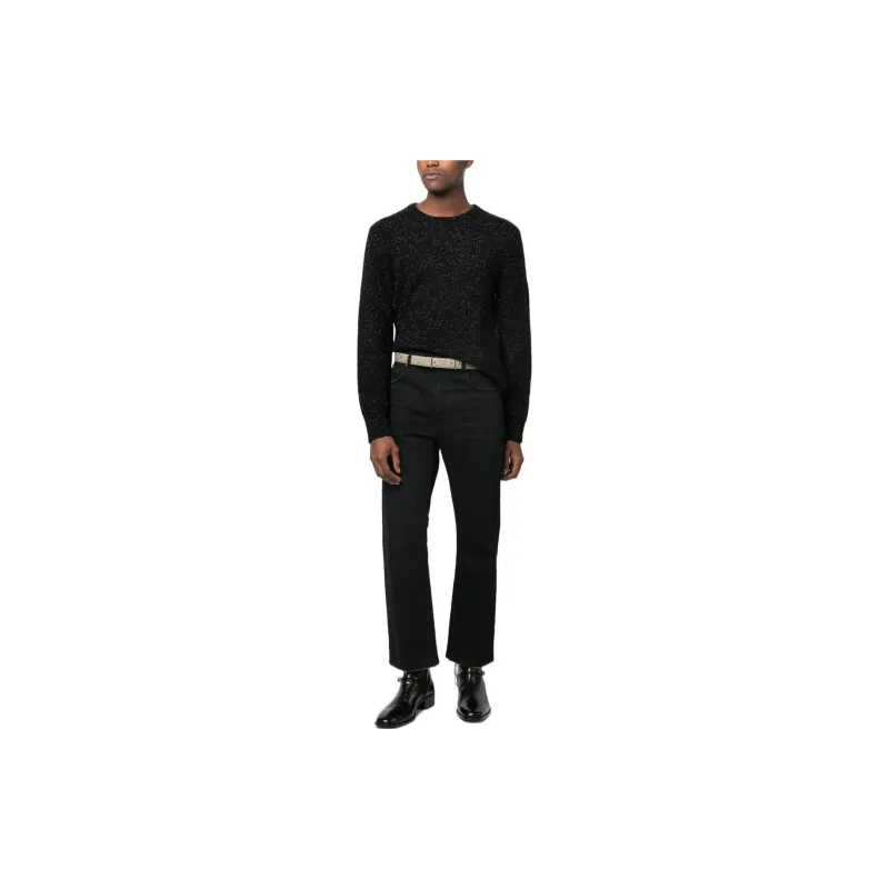 SAINT LAURENT Cashmere Sweaters Men Black-2