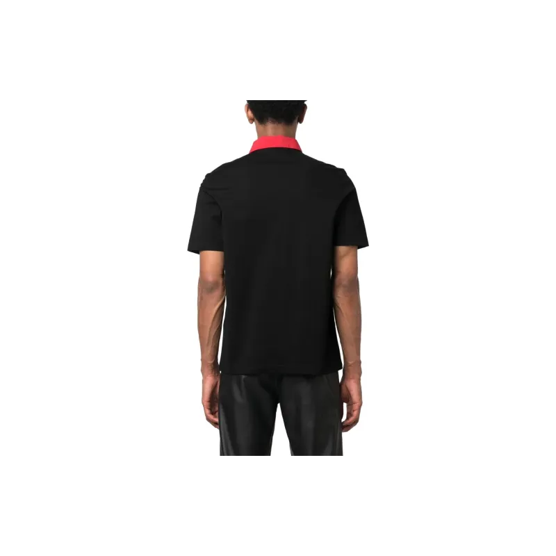 Ferragamo Contrasting-collar Cotton Polo Shirt-3