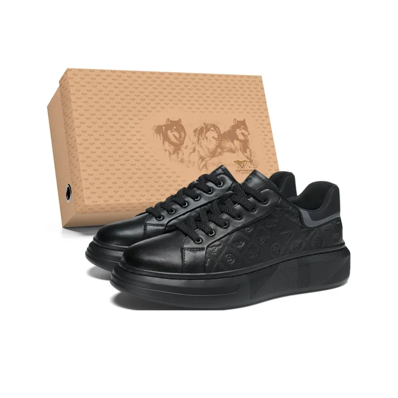 SEPTWOLVES Slip-Resistant Cushioning Wear-Resistant Lightweight Height-Increasing Low-Top Skateboard Shoes Men-1