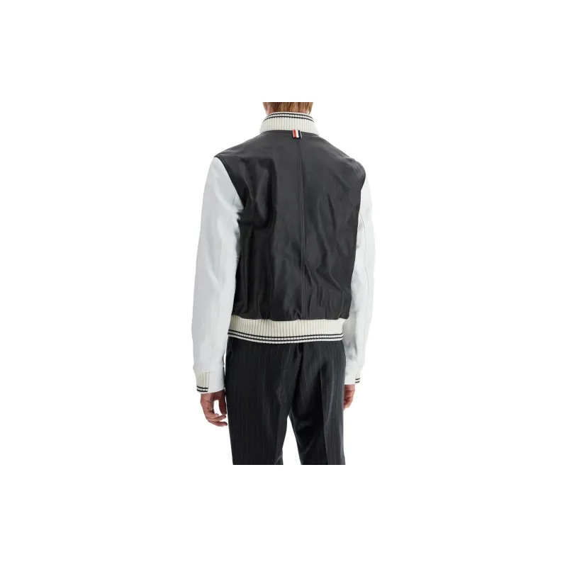 THOM BROWNE Buttoned Long Sleeved Bomber Jacket-1