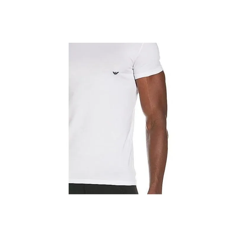 EMPORIO ARMANI Solid Color Crew Neck Pullover Short Sleeved T Shirt Men's White-5