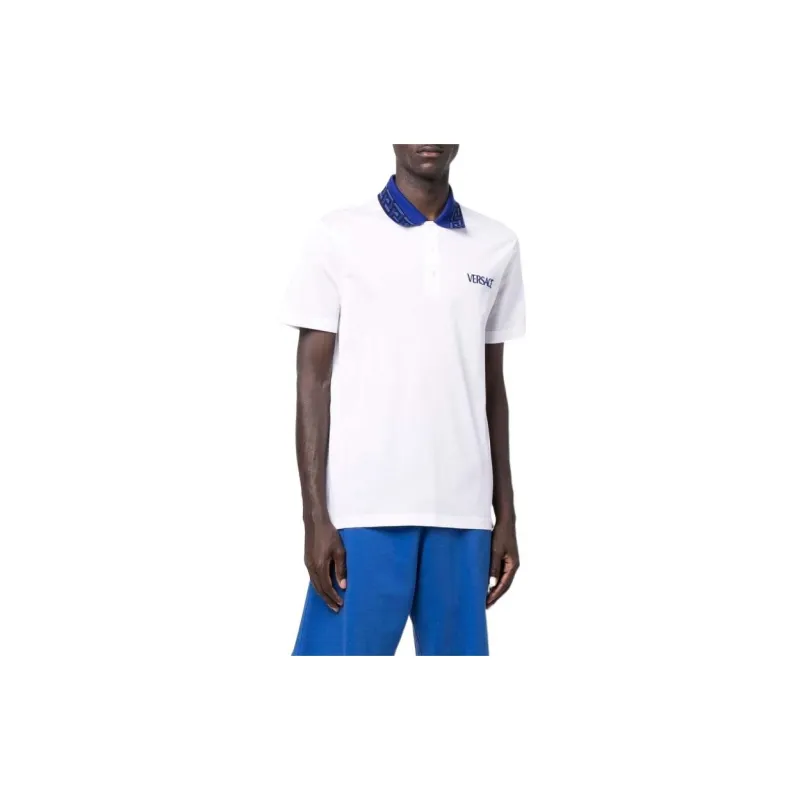 VERSACE Polo Shirts Men White-4