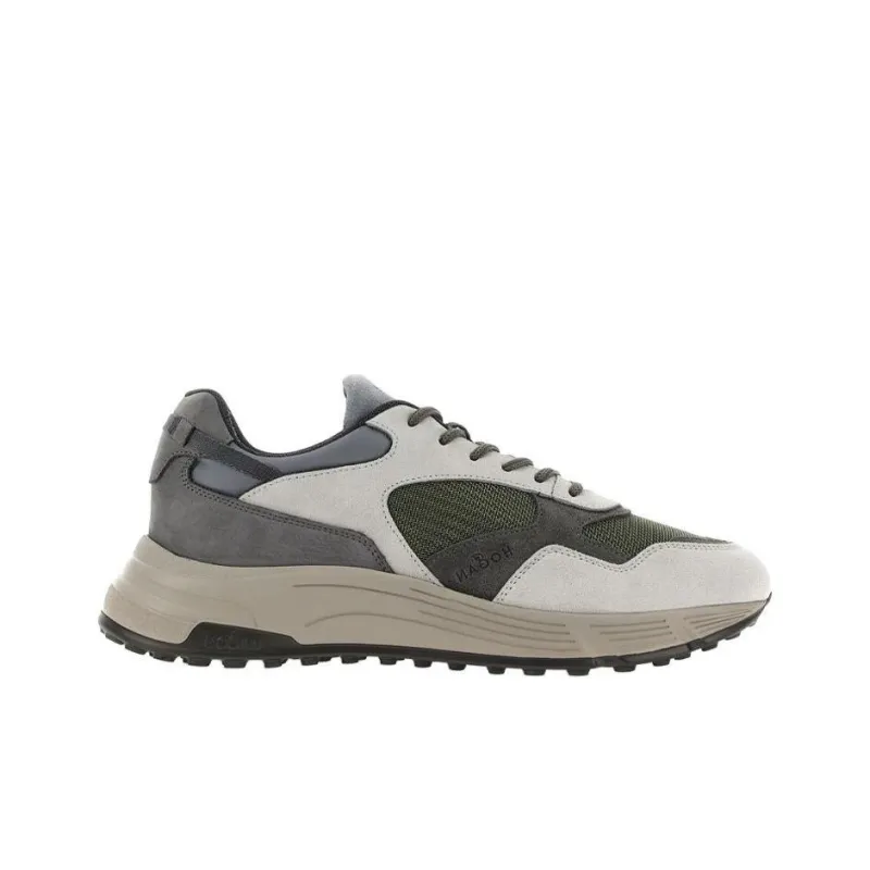 HOGAN Hyperlight Wear-Resistant Low-Top Sports Casual Shoes Green Gray Blue-1