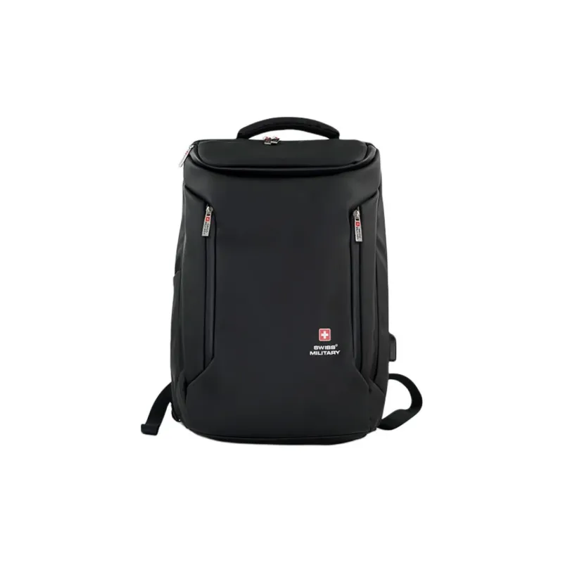 SWISS MILITARY PVC Polyvinyl Chloride Backpack Regular Men's Black-0