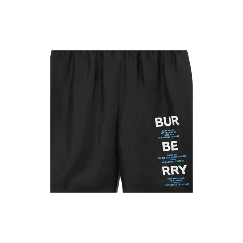 Burberry Logo print Silk Track Shorts-5