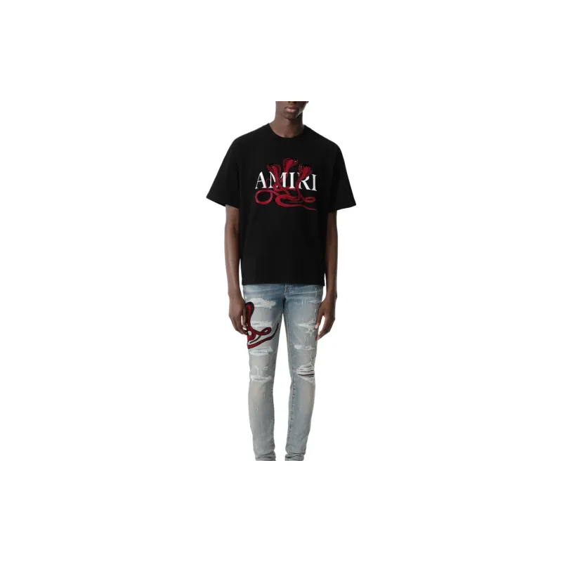 AMIRI T-Shirts Men Black Red-1