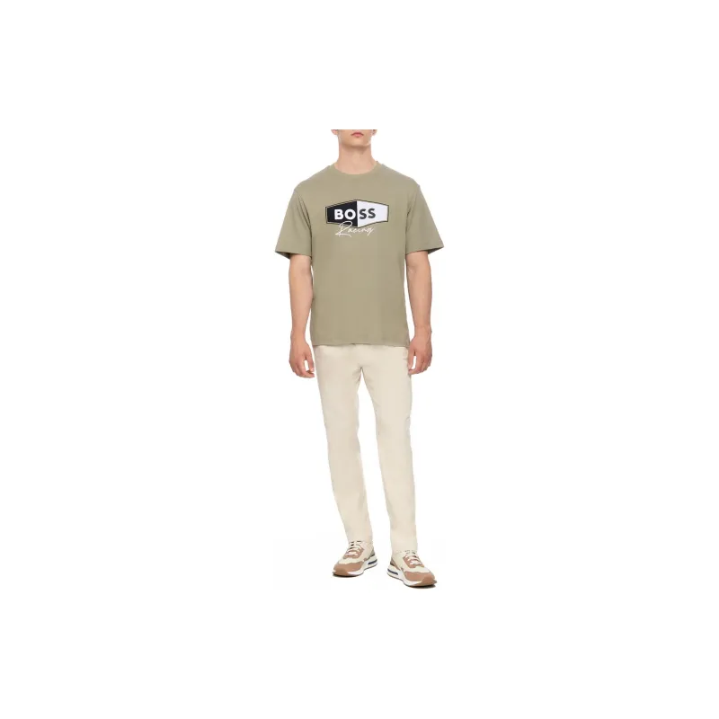 HUGO BOSS Crew Neck Casual Short Sleeved T Shirts Men's Khaki-2