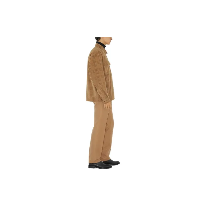 Burberry Checked Zip Up Corduroy Overshirt-3