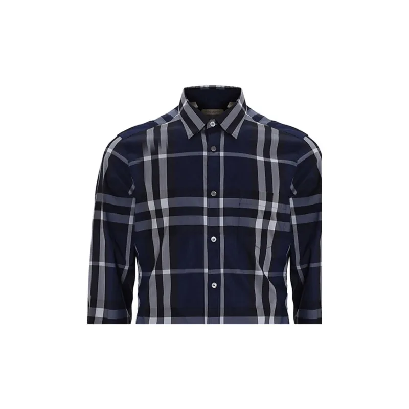Burberry Shirts Men Dark Blue-5