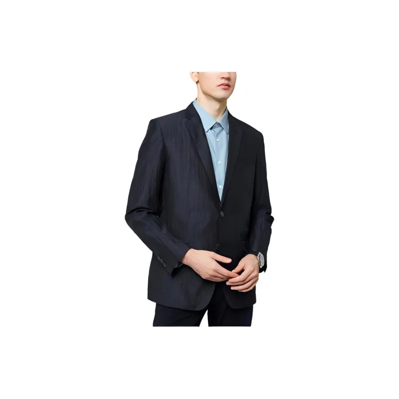 Francesco Totti Business Suit Men's Black Navy Blue-3