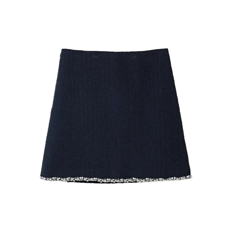 Joyfullcp Casual Short Skirts Women's Dark Blue-1