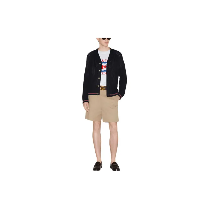 GUCCI Logo Embroidered Button Up Cardigan-3