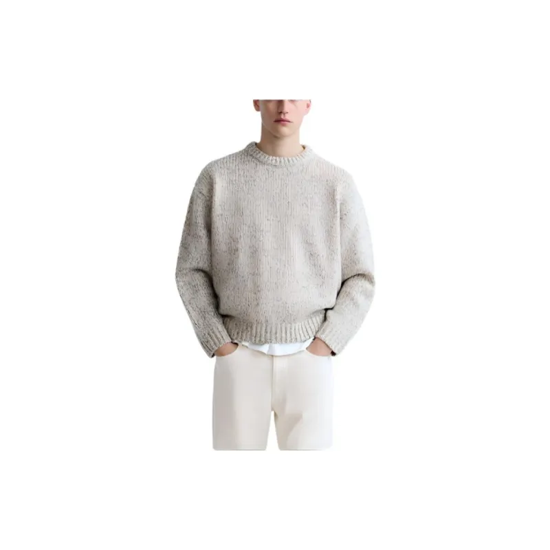 ZARA Sweaters Men Beige-1