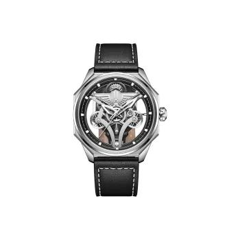 JINLERY Automatic Mechanical Movement Watch Men's Watches Black Dial