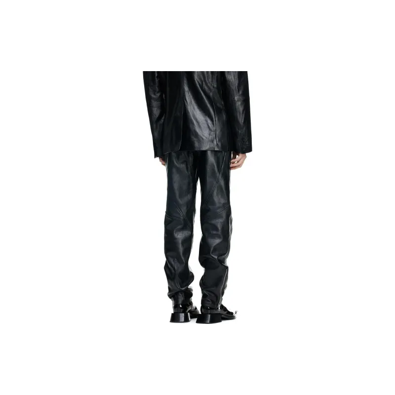 Mugler H&M Leather Biker Pants Mens-1
