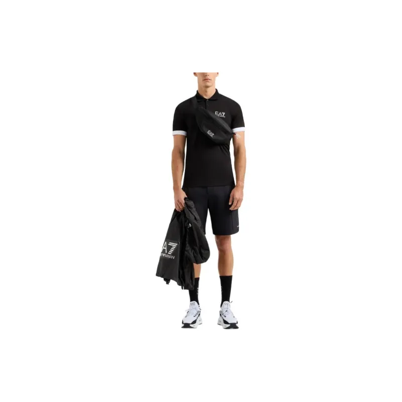 EMPORIO ARMANI EA7 SS24 Polo Shirt Men's Black-3