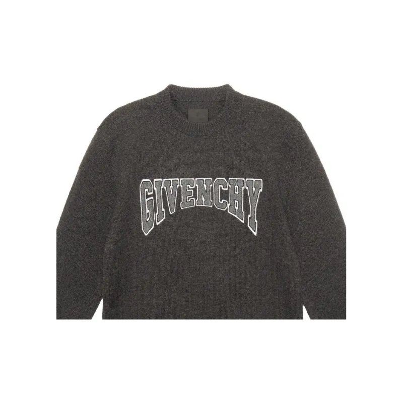 Givenchy College Embroidiery Crew Neck Sweater-5