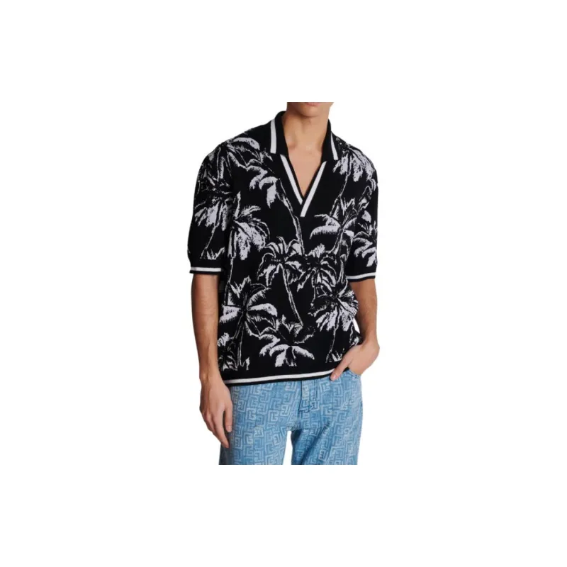 BALMAIN Polo Shirts Men Black-3