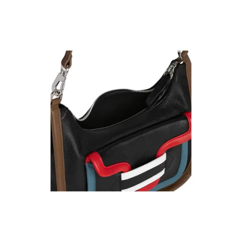 PIERRE HARDY Suede Patchwork Calfskin One Shoulder Handbags Women's Multicolor-5