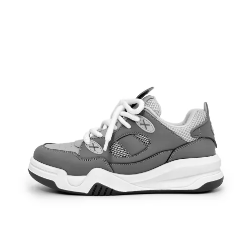 SLnU★3 Skateboard Shoes Men Low-Top Gray