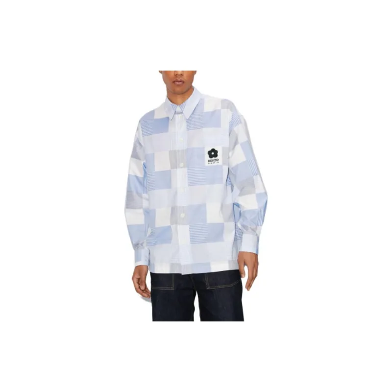 KENZO Oversized Patchwork Long sleeve Shirt-2