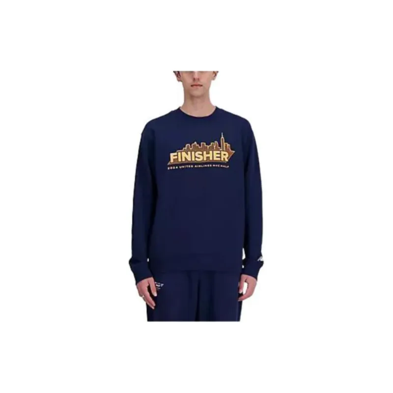 New Balance United Airlines NYC Half Finisher French Terry Crew Sweatshirt Men's Navy-1