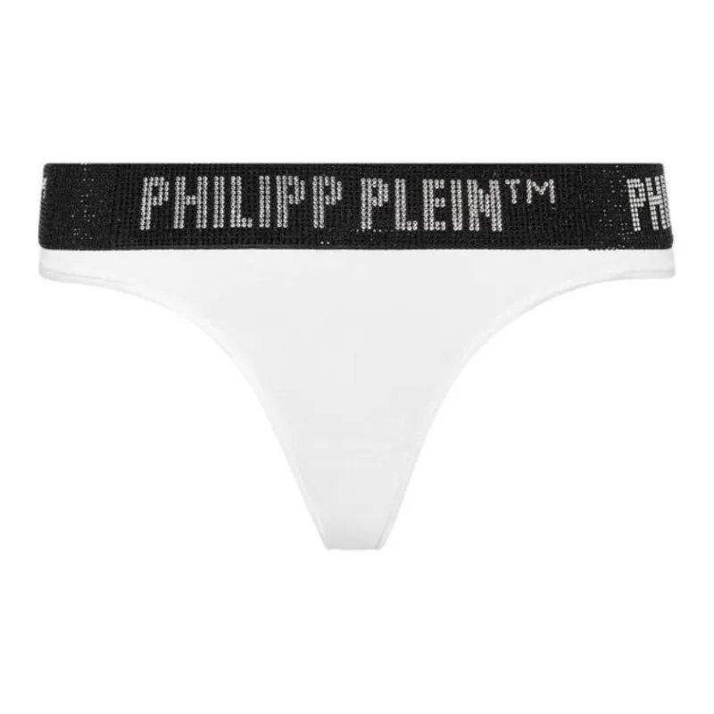 PHILIPP PLEIN Logo-embellished Cotton Thong-0
