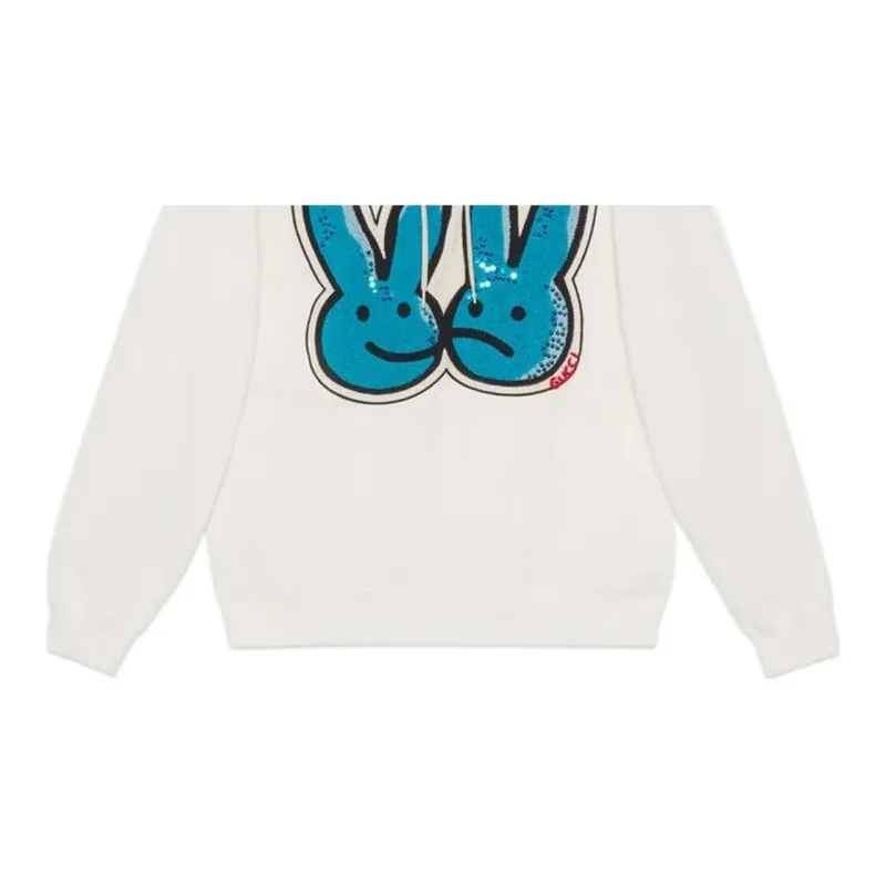 GUCCI Bunny print Cotton Jersey Sweatshirt-5