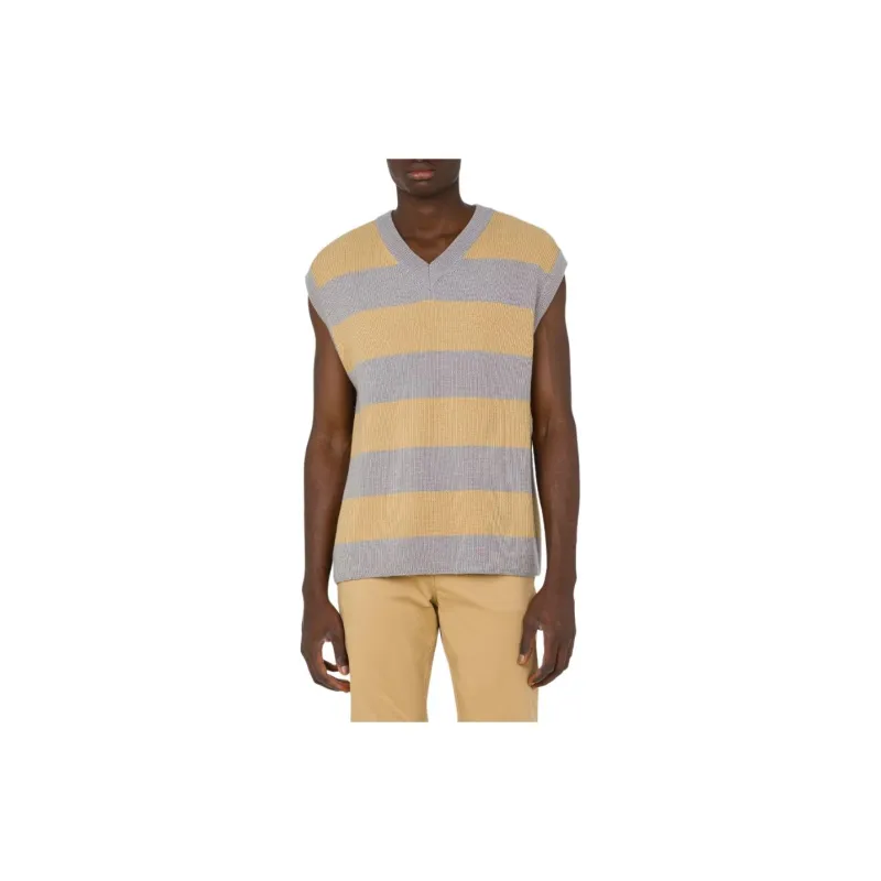 MOSCHINO Logo patch Striped Virgin wool Vest-2
