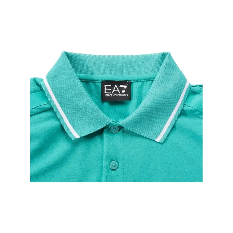 EMPORIO ARMANI EA7 SS24 Polo Shirt Men's Turquoise Color-2