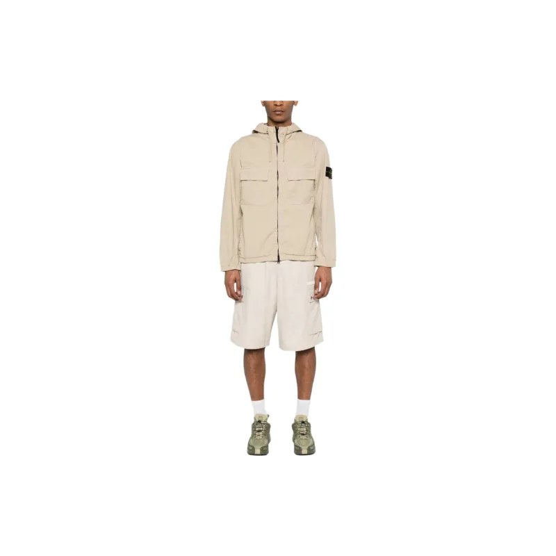 STONE ISLAND Logo Patch Hooded Drawstring Jacket-1