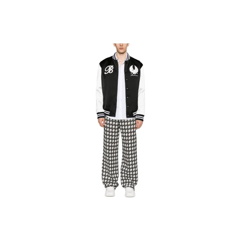 BALMAIN Logo-patches Satin Bomber Jacket-1