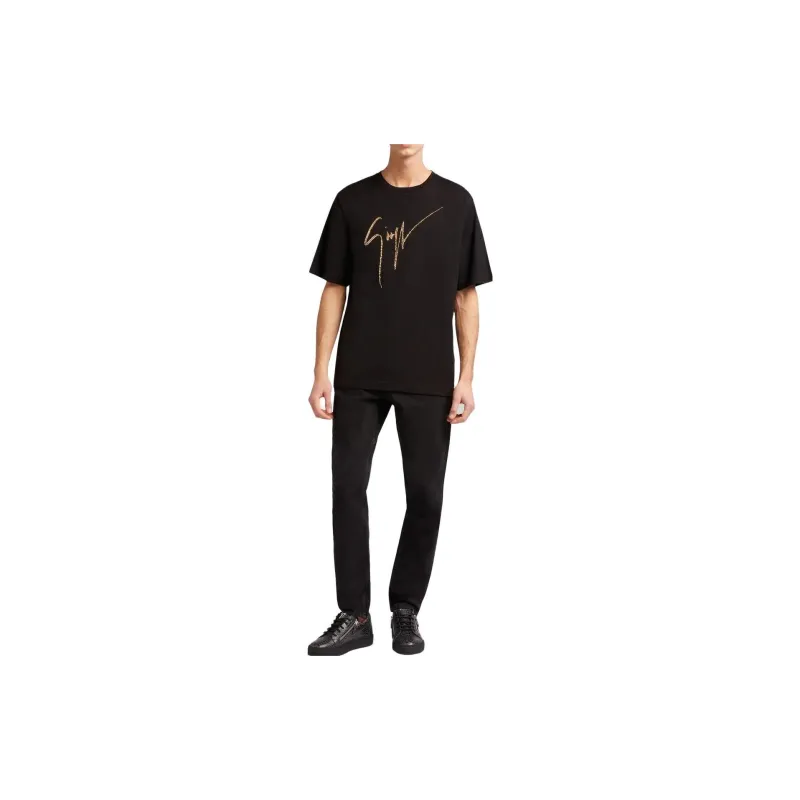Giuseppe Zanotti Rhinestone embellished Logo T shirt-3
