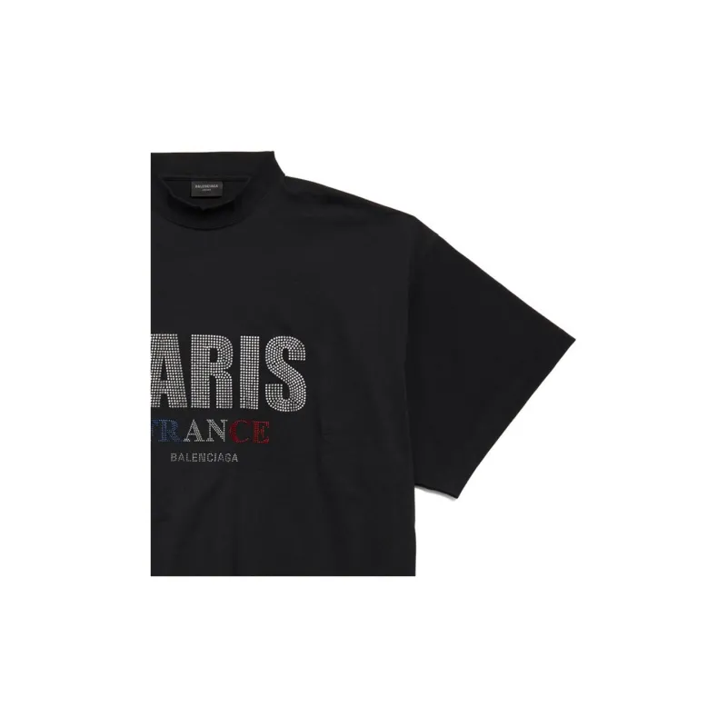 Balenciaga Logo Embellished Mockneck T Shirt-4