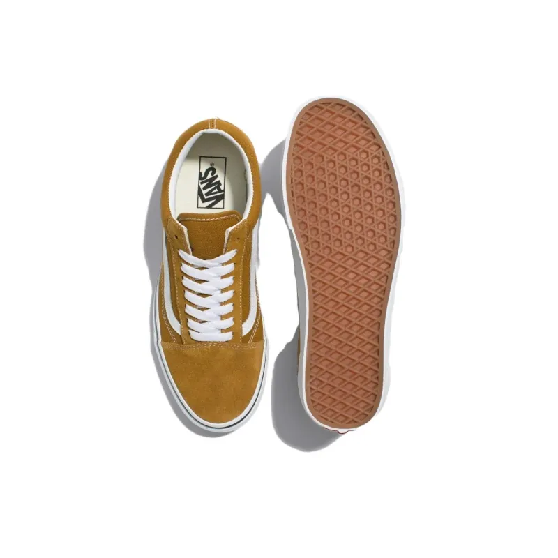 Vans Old Skool Anti-Slip Wear-Resistant Low-Top Skateboard Shoes Unisex Ginger Yellow-2