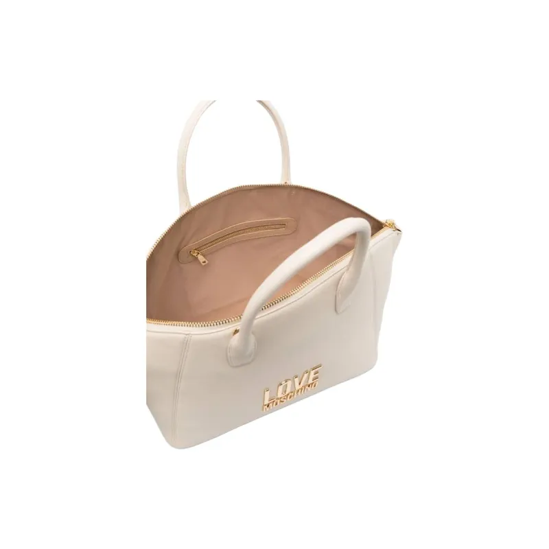 LOVE MOSCHINO Polyurethane Shoulder Bag Crossbody Bag Handbag Regular Women's Ivory White-2