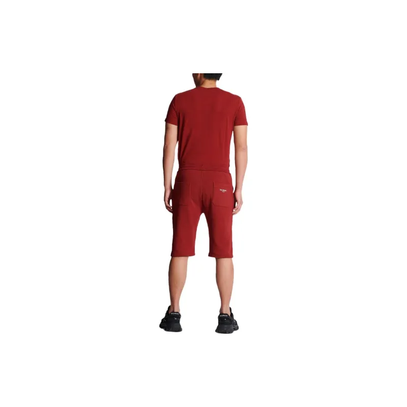 BALMAIN Drawstring Organic Cotton Track Shorts-4