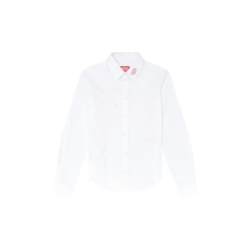 DIESEL C-Gisel-P2 Oval D Embroidered Striped Shirt