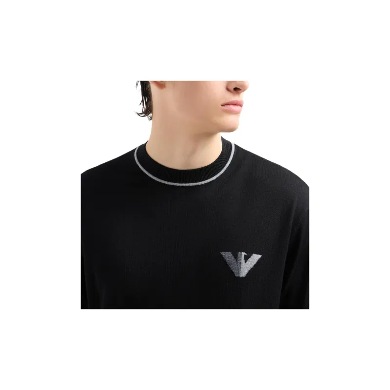 EMPORIO ARMANI Virgin wool Jumper With Jacquard Logo Detail-5