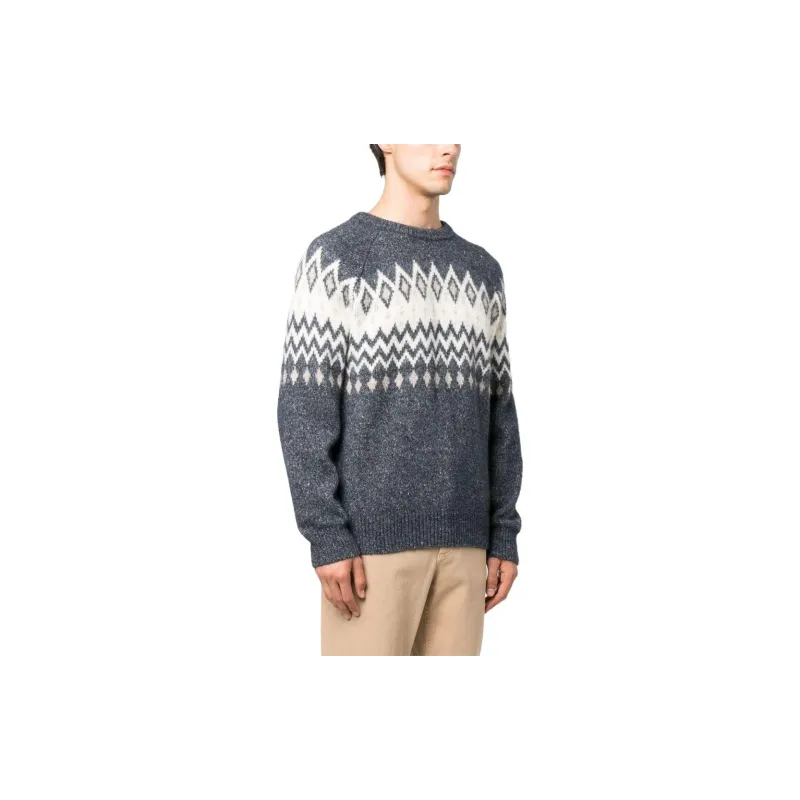 Brunello Cucinelli Argyle Check Long Sleeved Jumper-3