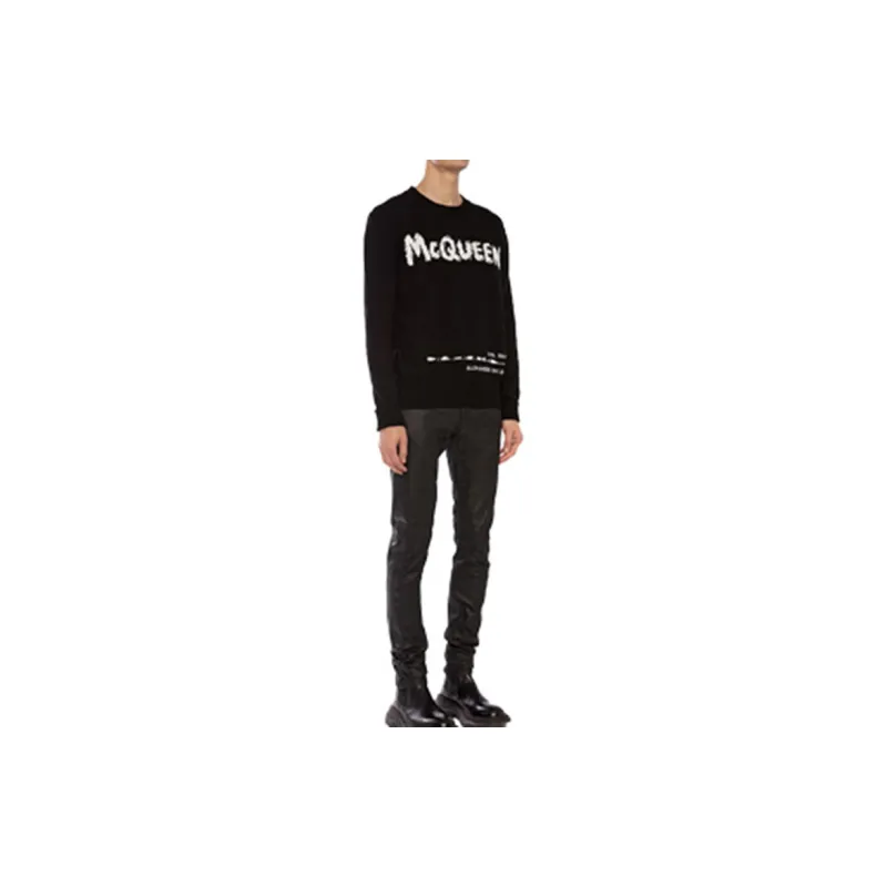 Alexander McQueen Graffiti Logo Intarsia Knitted Jumper-4