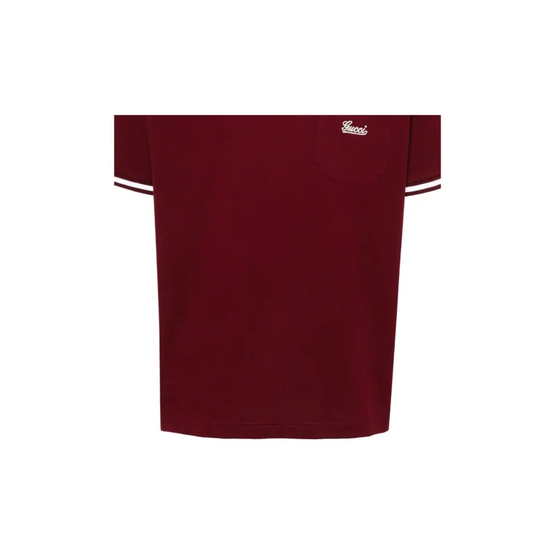 GUCCI SS24 Polo Shirt Men's Burgundy-4