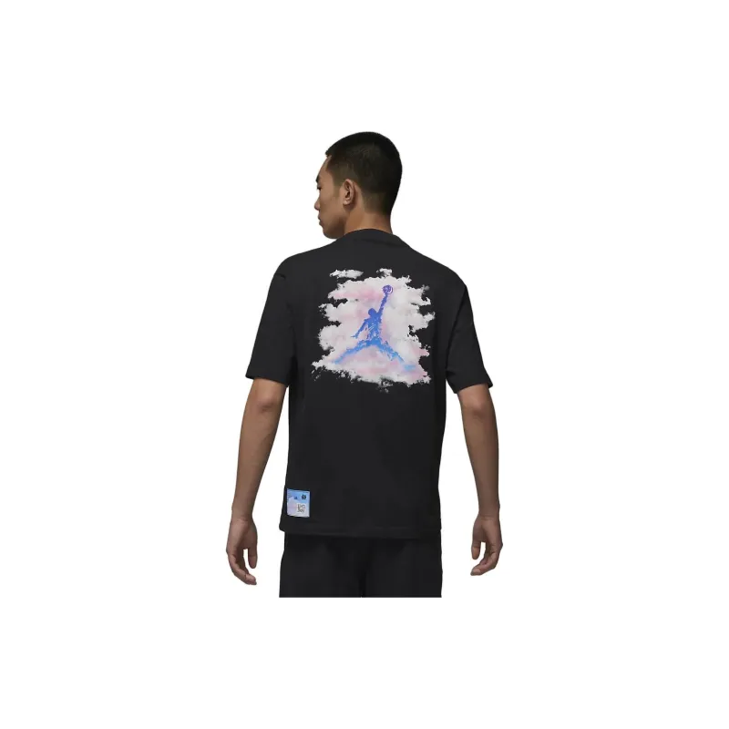 Jordan Drop Shoulder Sleeve T-Shirt Men's Black-7