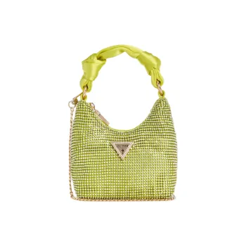 GUESS Satin Shoulder Bag Crossbody Bag Handbag Mini Women's Yellow