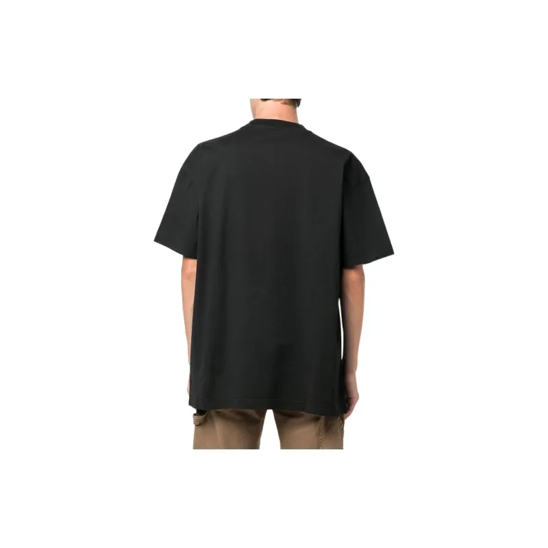 PALM ANGELS Garment Dye Burning Logo Classic T Shirt-3