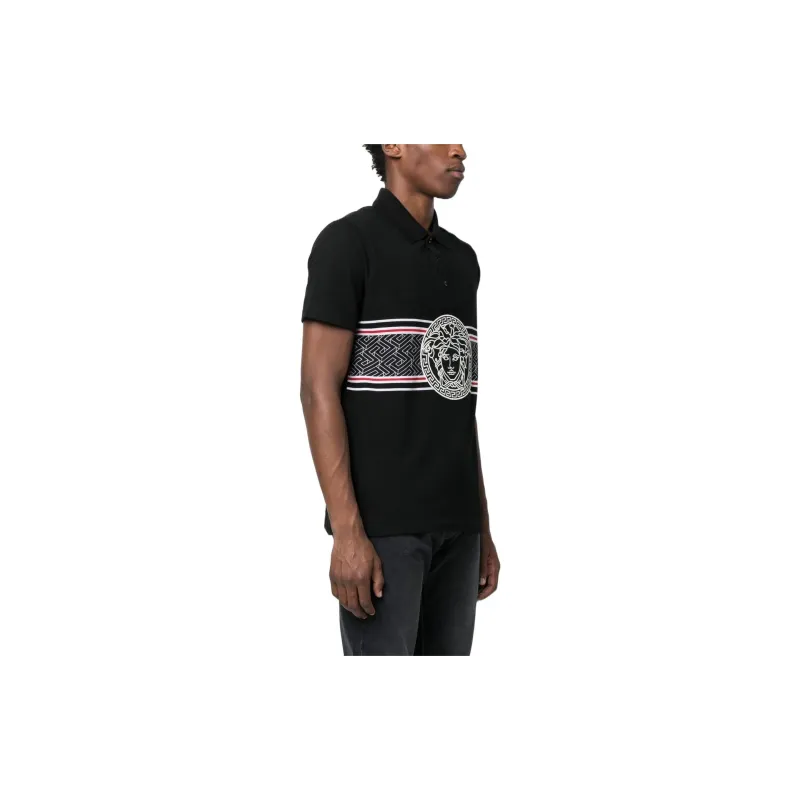VERSACE Polo Shirts Men Black-3